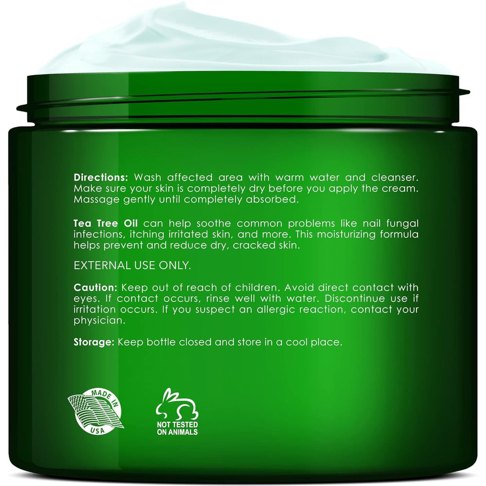 New York Biology Tea Tree Oil Foot Cream texture closeup shows rich balm.