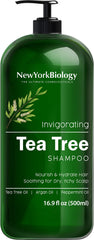 New York Biology Tea Tree Shampoo bottle for refreshing cleanse and scalp relief.