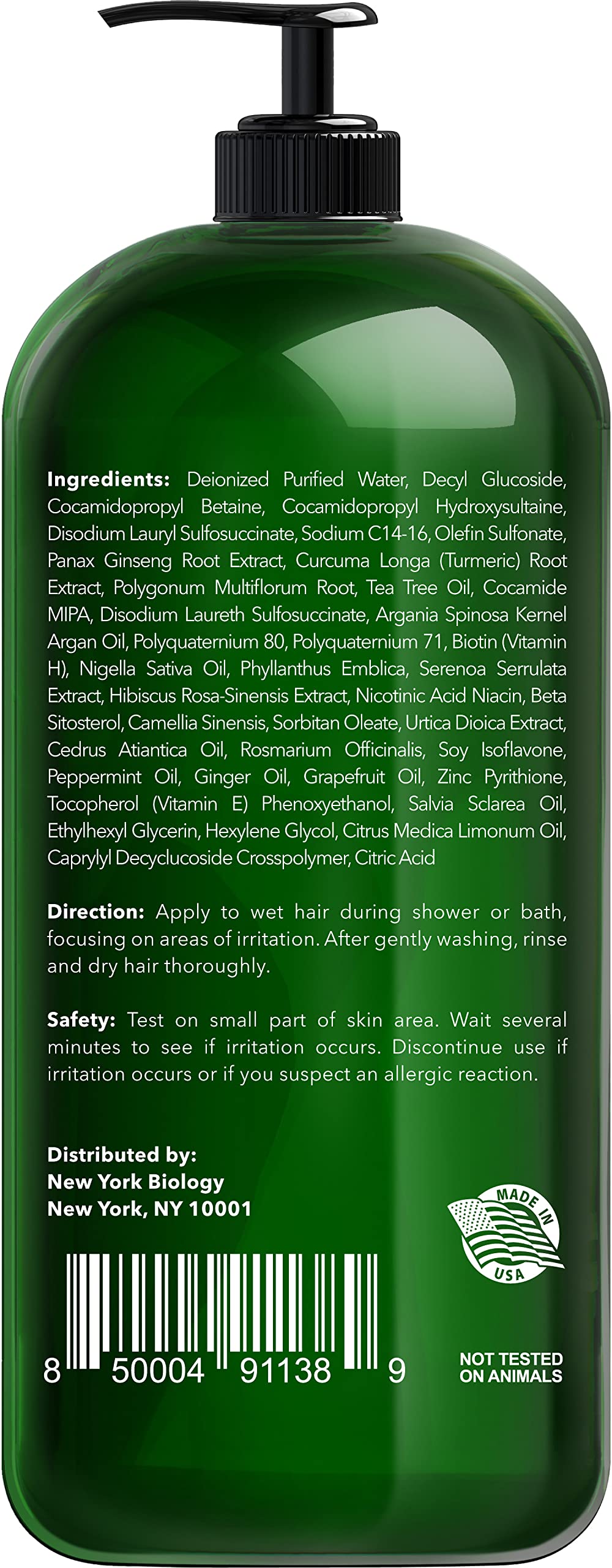 New York Biology Tea Tree Shampoo lather demonstrates rich foam for dandruff relief.