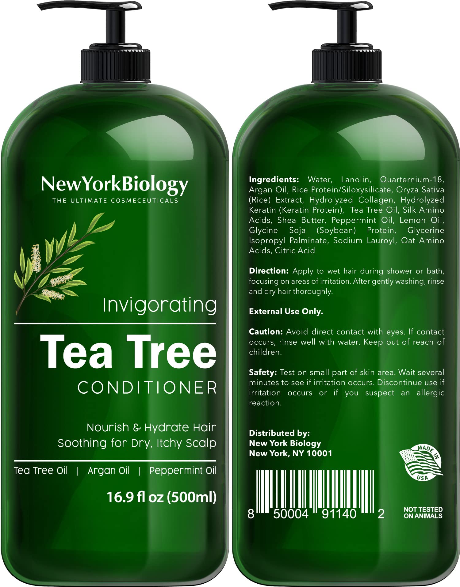 New York Biology Tea Tree Shampoo lather demonstrates rich cleansing foam for scalp refresh.