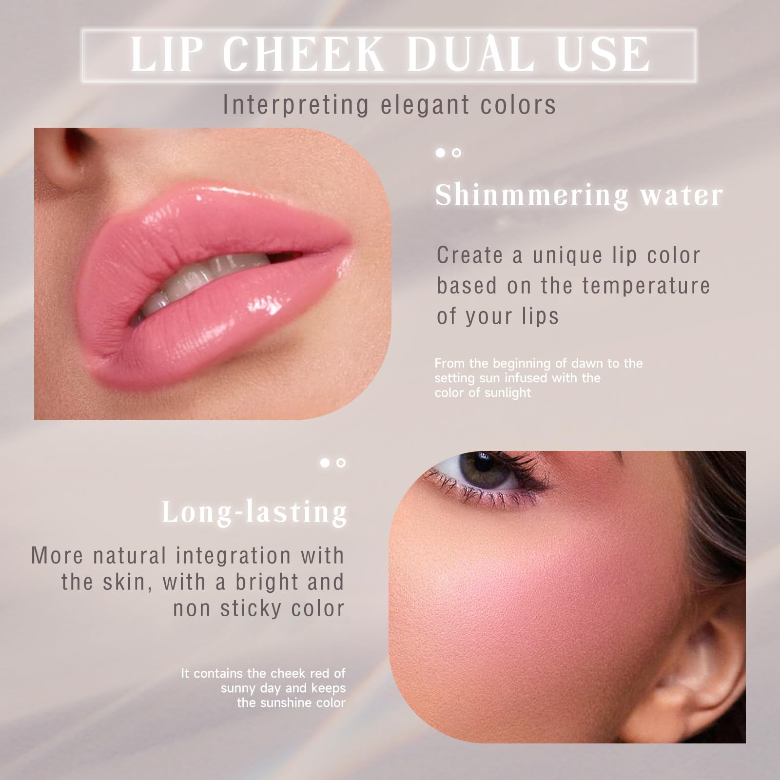 NewBang multi-use blush stick for lips, cheeks, and eyes in compact form.