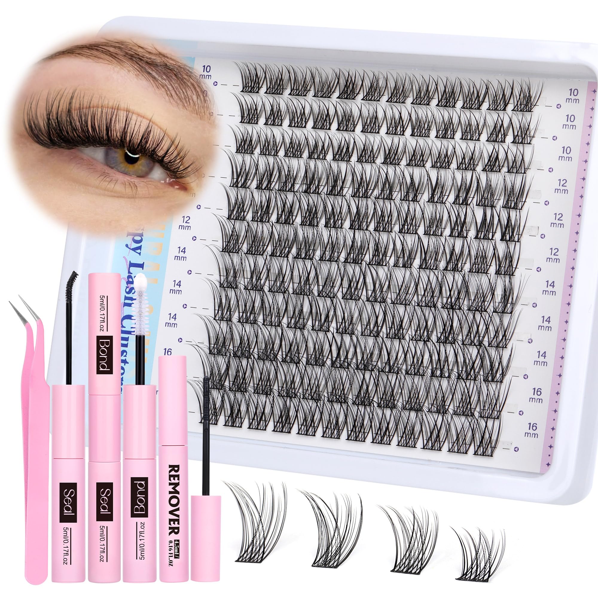 Newcally cluster lashes kit box open for easy at-home lash application