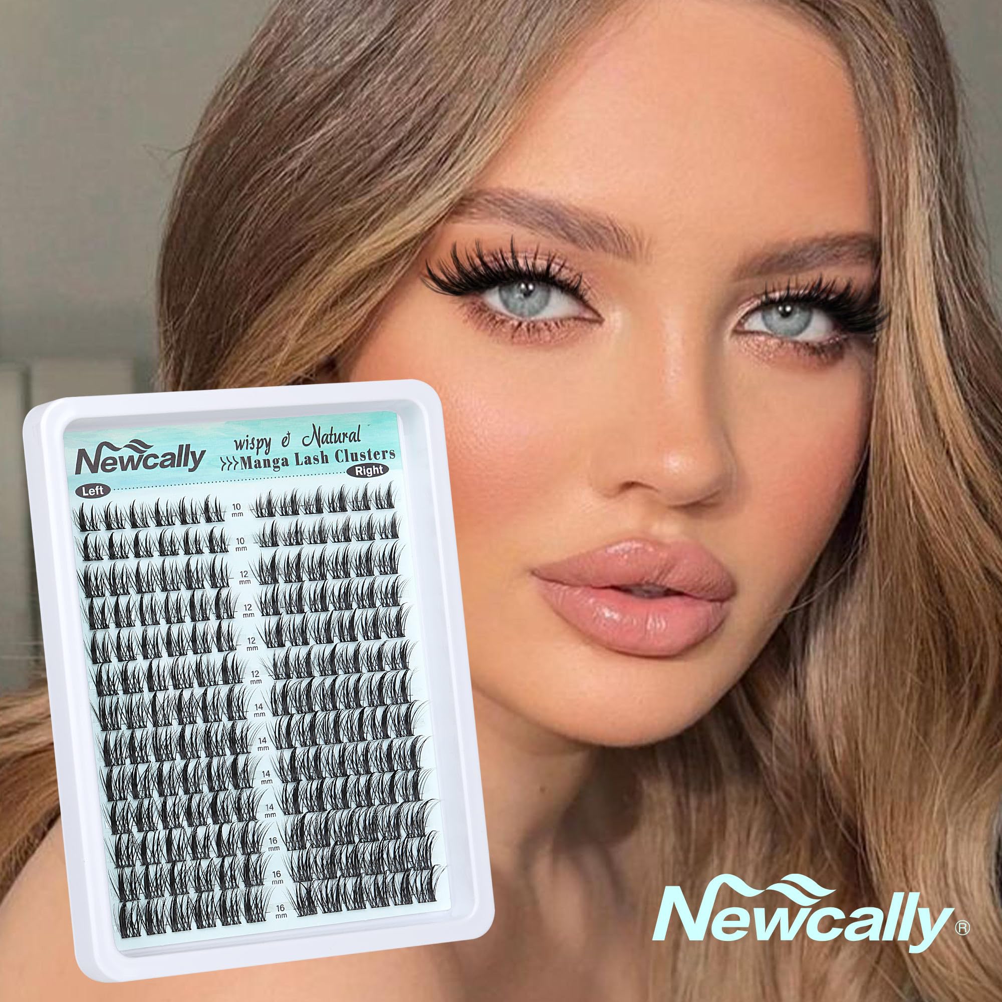 Newcally cluster lashes kit DIY at-home use for beginner-friendly lashes