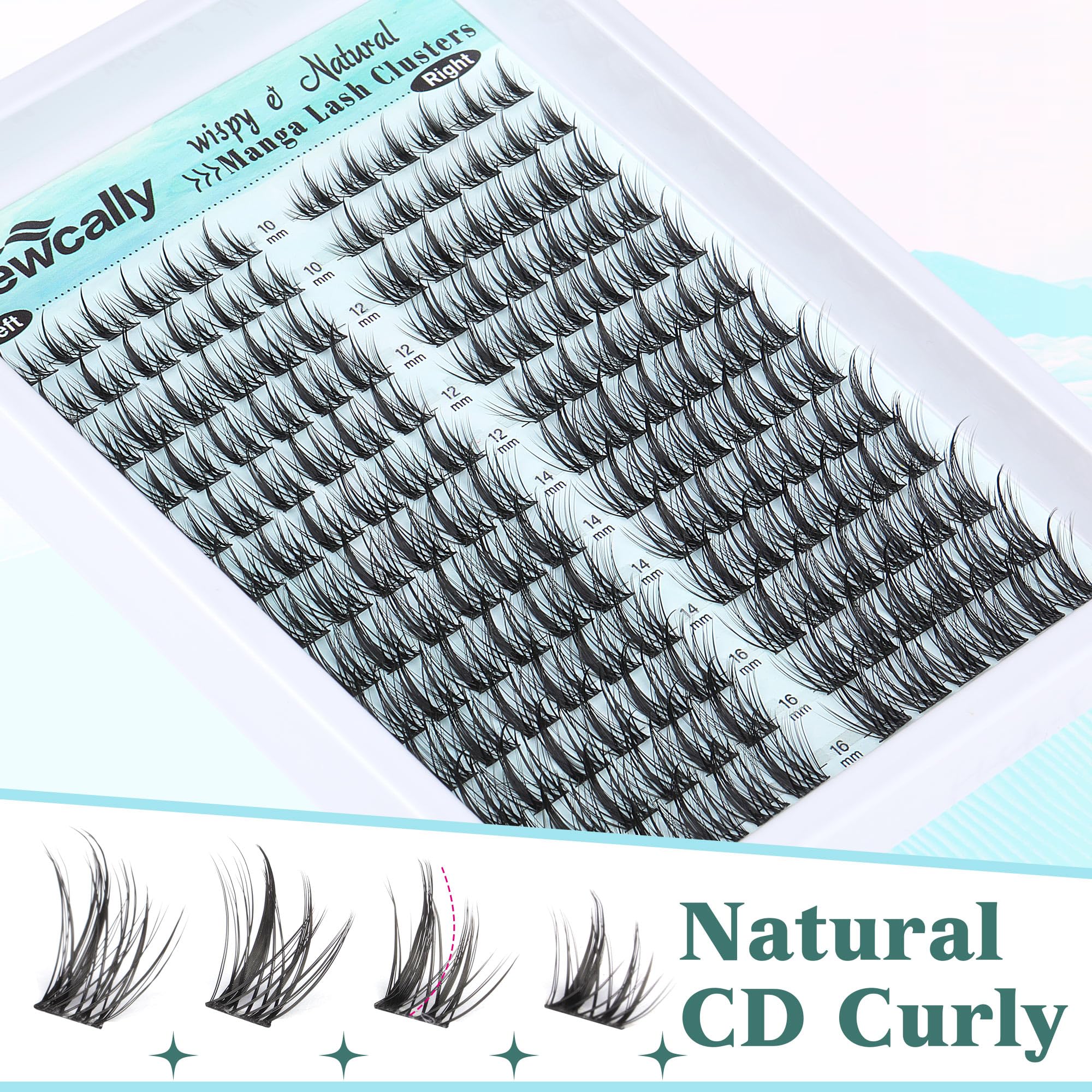 Newcally cluster lashes kit manga-style lashes deliver dramatic yet soft volume