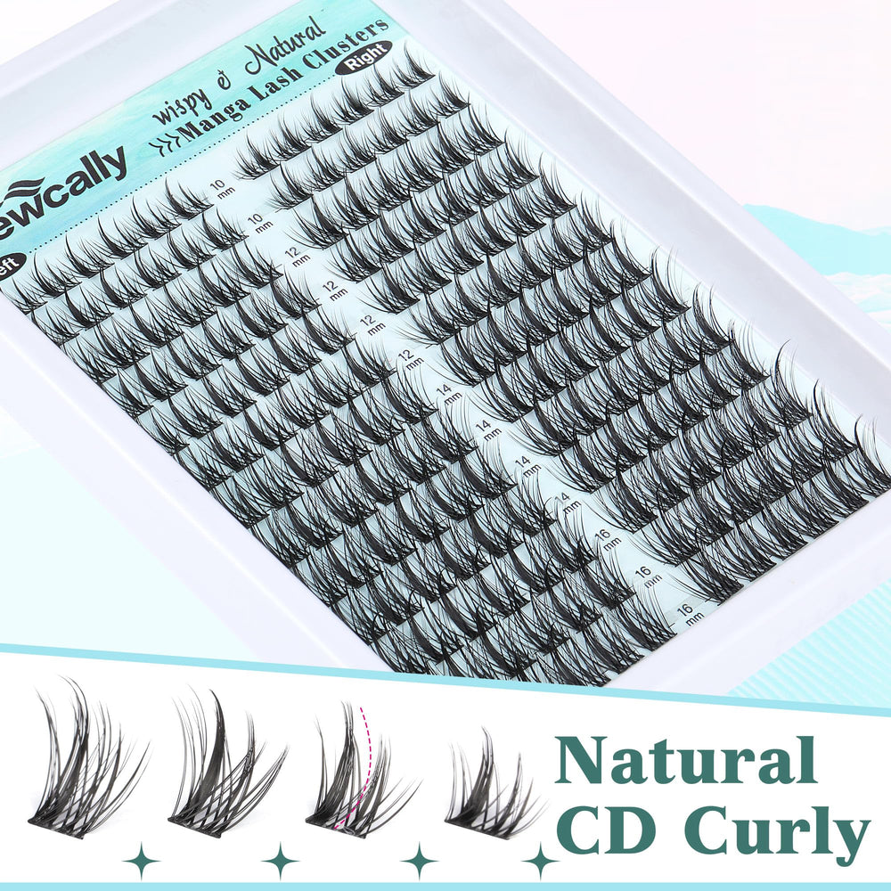 Newcally cluster lashes kit manga-style lashes deliver dramatic yet soft volume