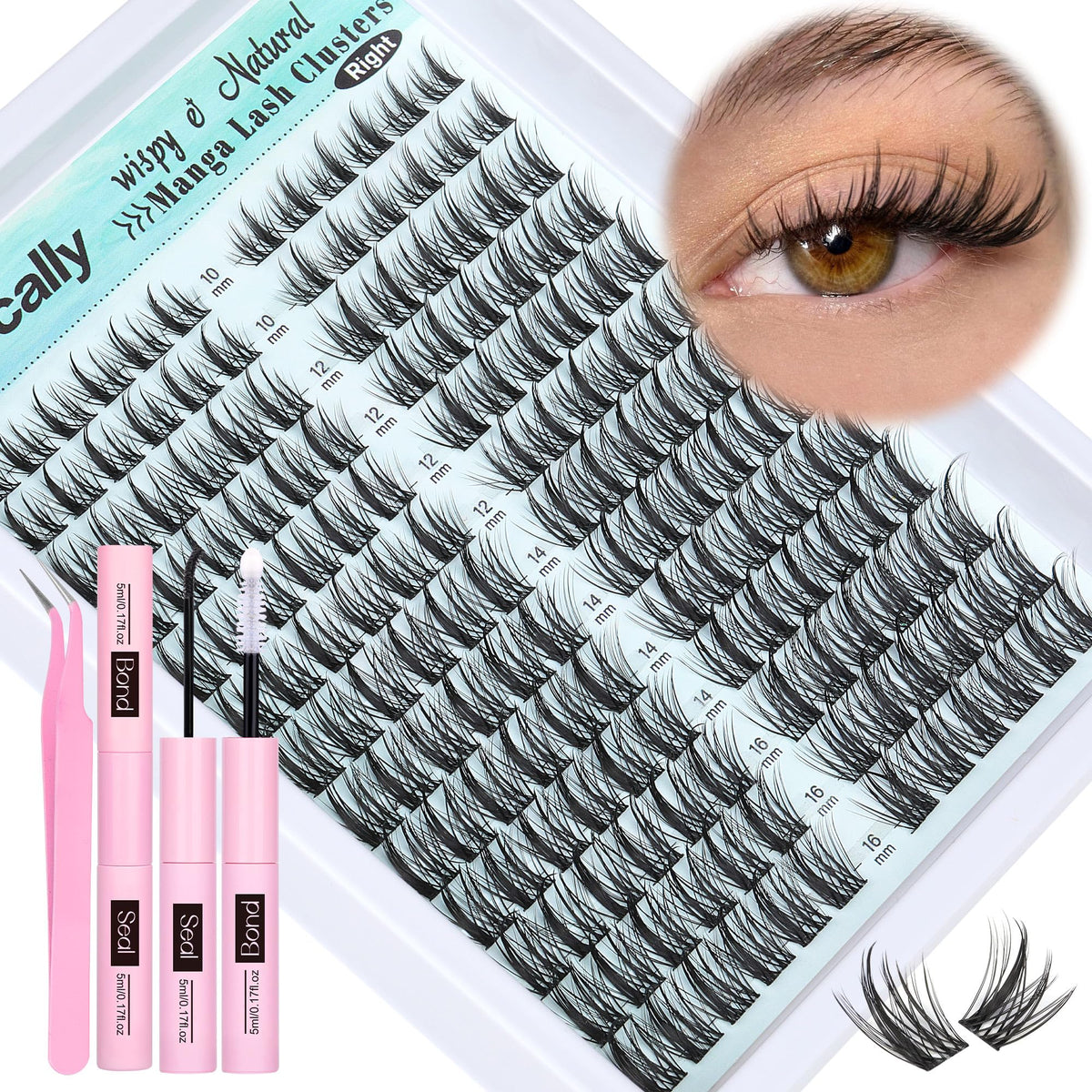 Newcally cluster lashes kit packaging shows compact at-home lash upgrade