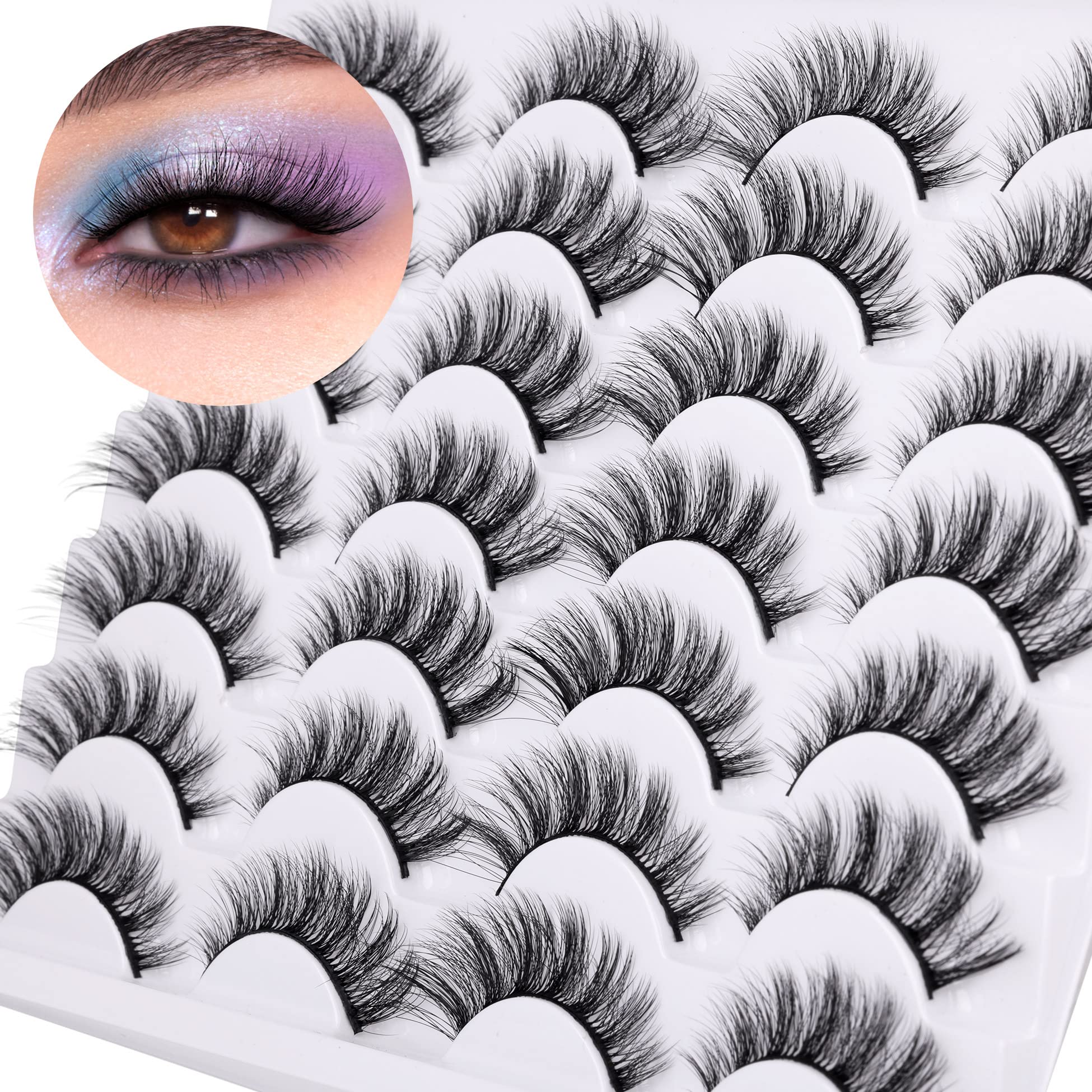 Newcally hand-knotted lashes detail showing delicate fibers for refined eye definition