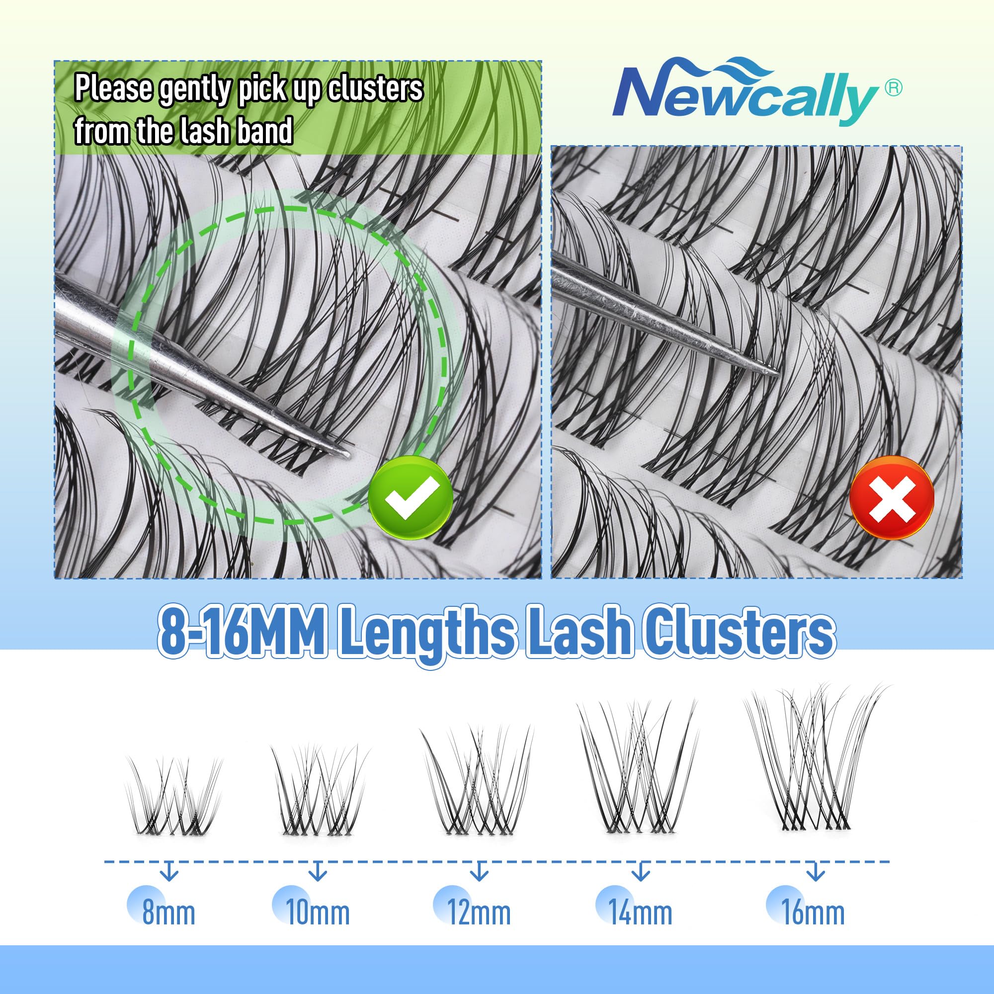 Newcally lash clusters kit beginner-friendly design to DIY lash extensions at home
