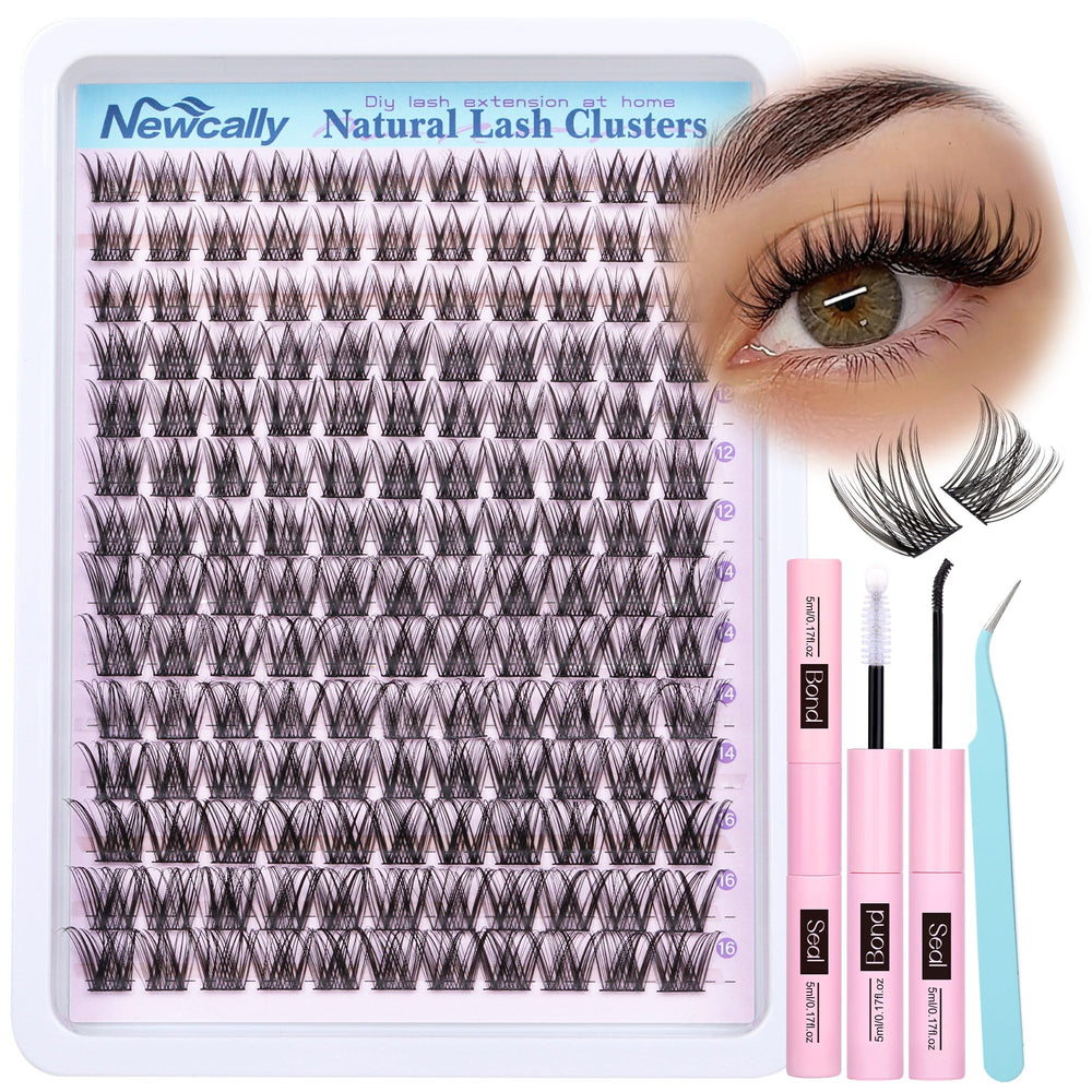 Newcally lash clusters kit package for easy at-home lash upgrade.