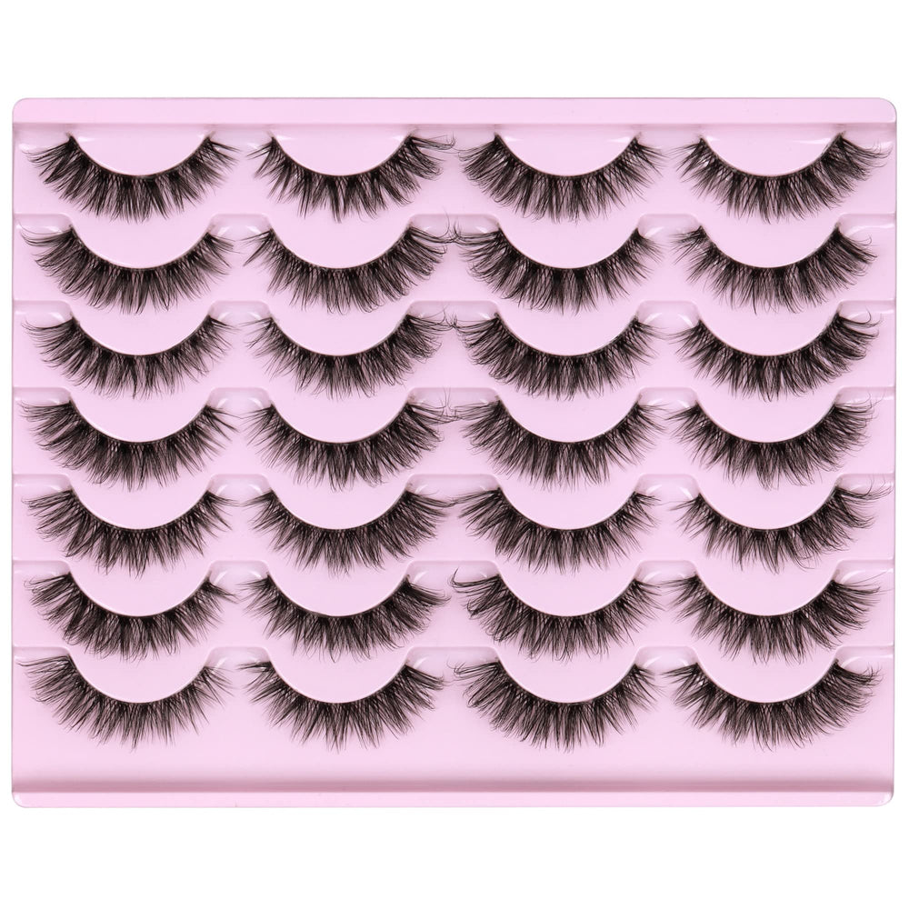 Newcally Lashes mink false eyelashes natural look wispy band for everyday makeup