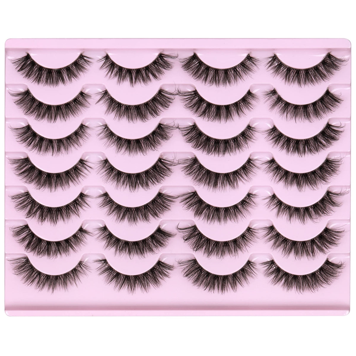 Newcally Lashes mink false eyelashes natural look wispy band for everyday makeup