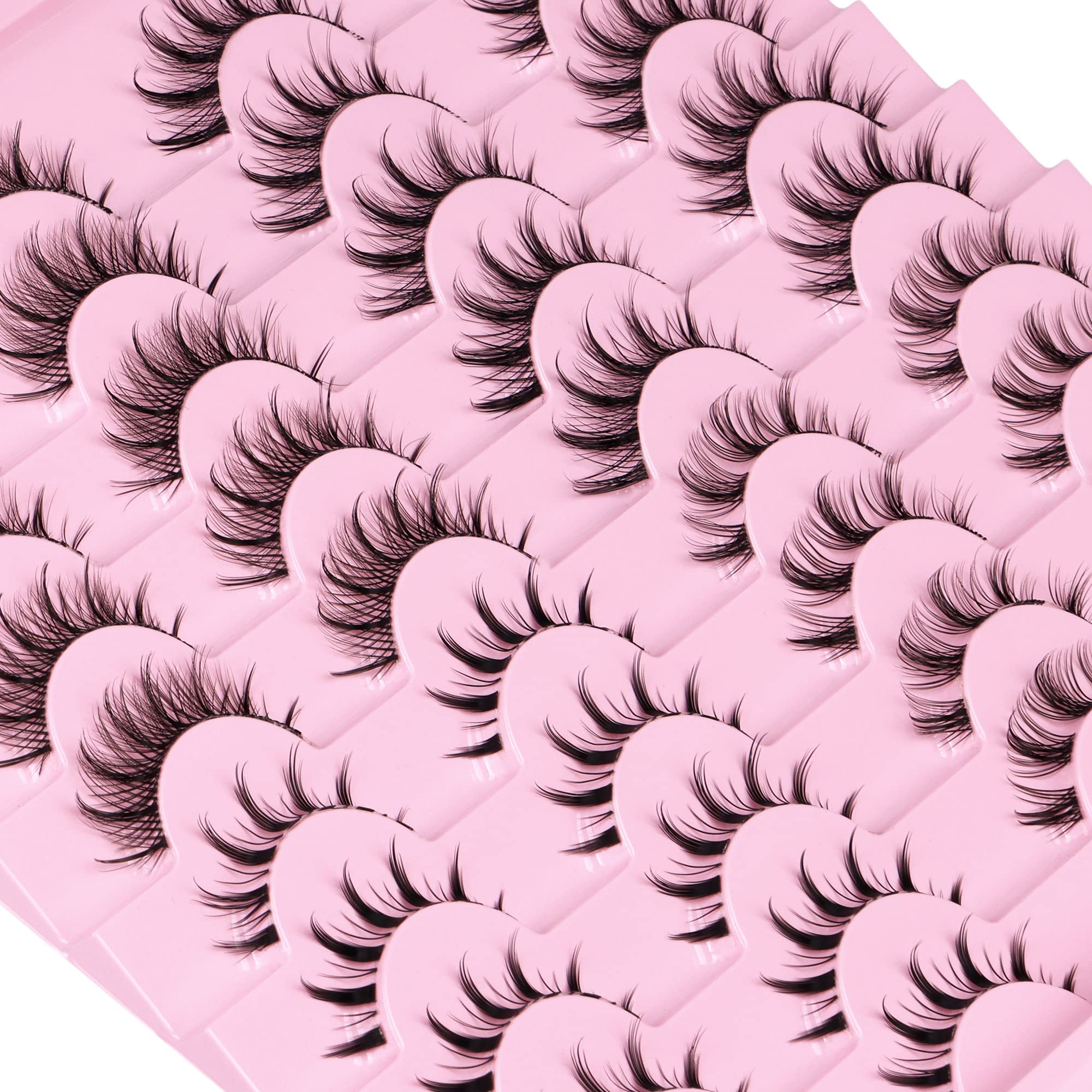 Newcally manga lashes wispy style delivers fluttery corners and drama.