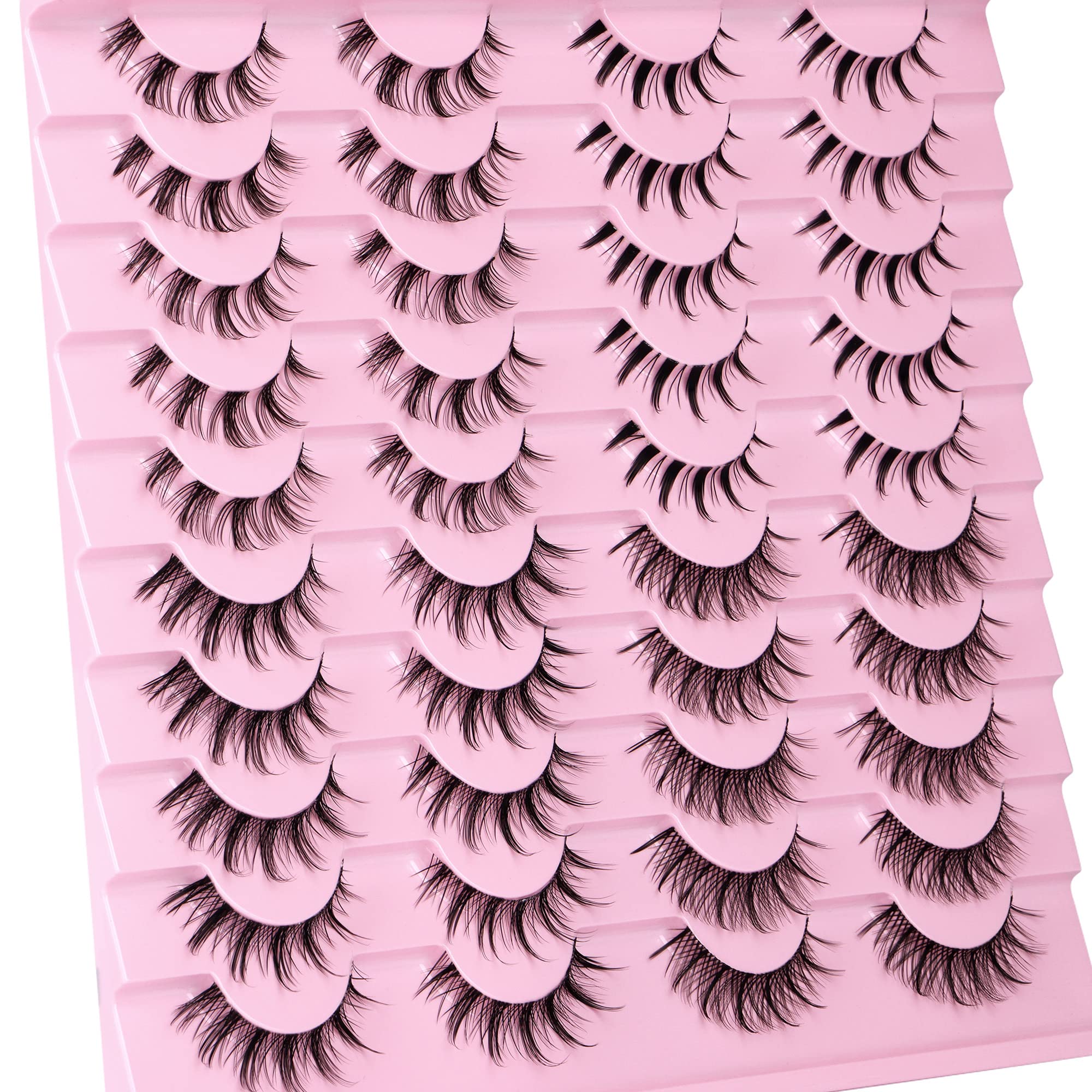 Newcally round lashes add soft fullness for a romantic daytime look.