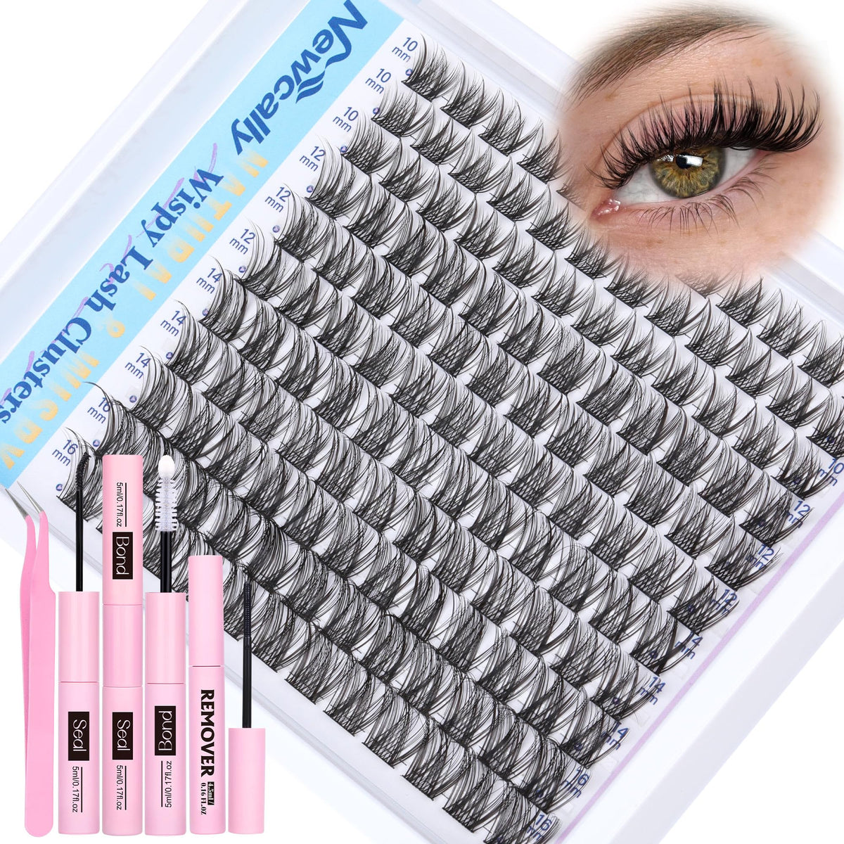 Newcally Wispy Lash Clusters Kit packaging for at-home lash extensions
