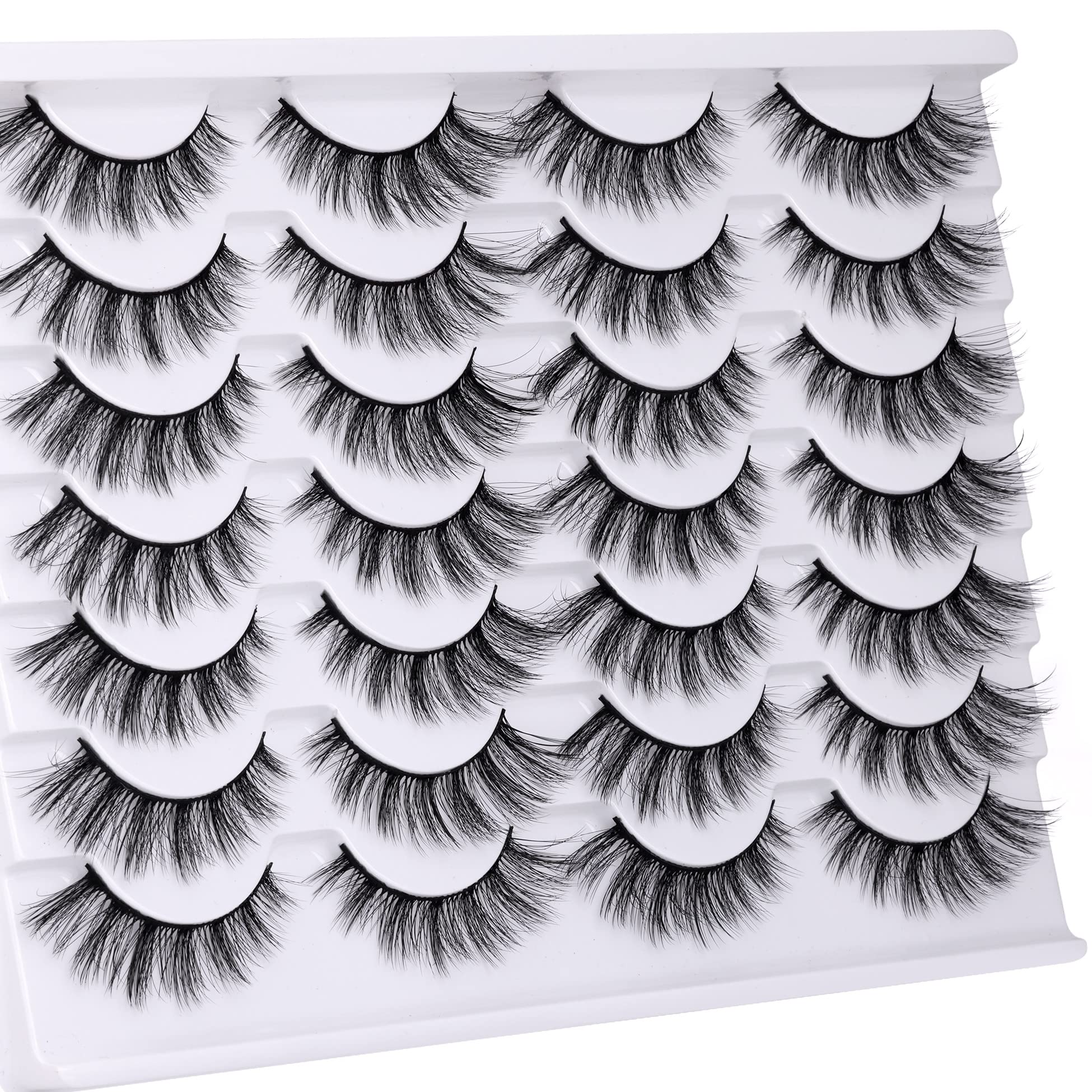 Newcally wispy lashes on eye with makeup for chic daytime look