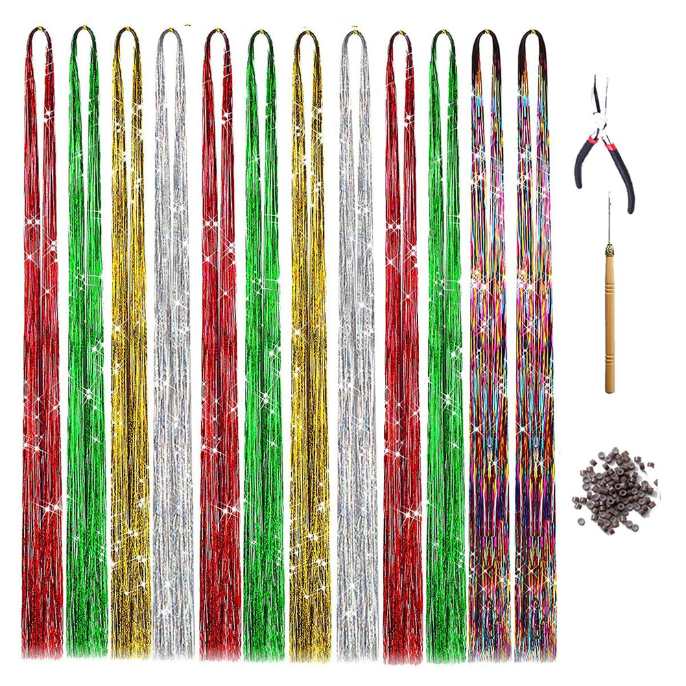 Newfacefure Christmas Tinsel Kit packaging with festive color strands