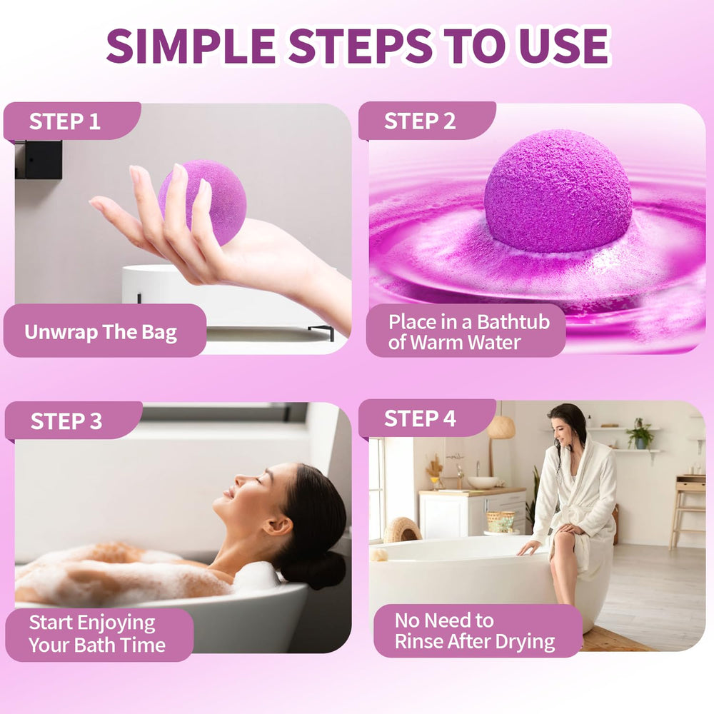 NEWFEIFAN bath bombs in a warm bath for a relaxing spa adventure.