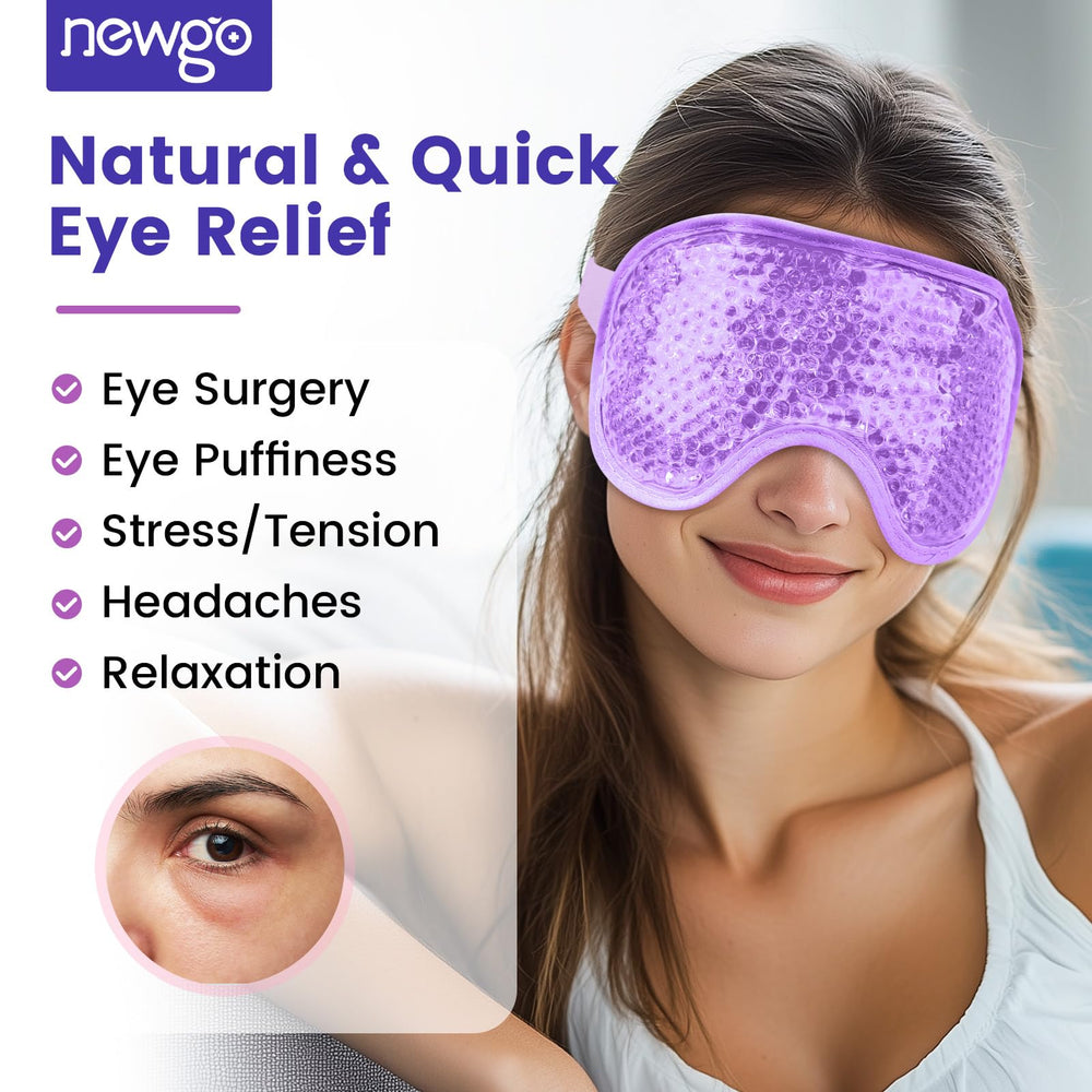 NEWGO Cooling Gel Eye Mask back view showing dual temperature sides