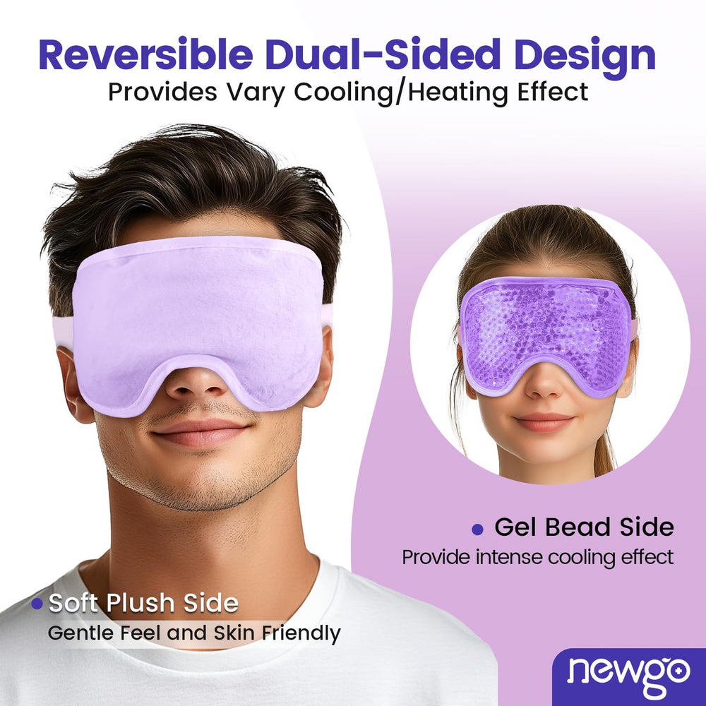 NEWGO Cooling Gel Eye Mask plush backing closeup for cozy comfort