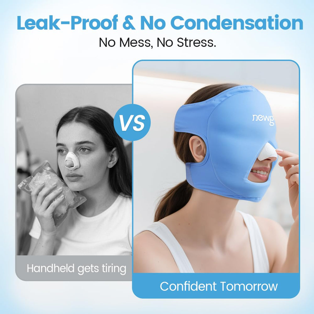 NEWGO Ice Pack Face Mask adjustable straps ensure secure, comfortable wear.