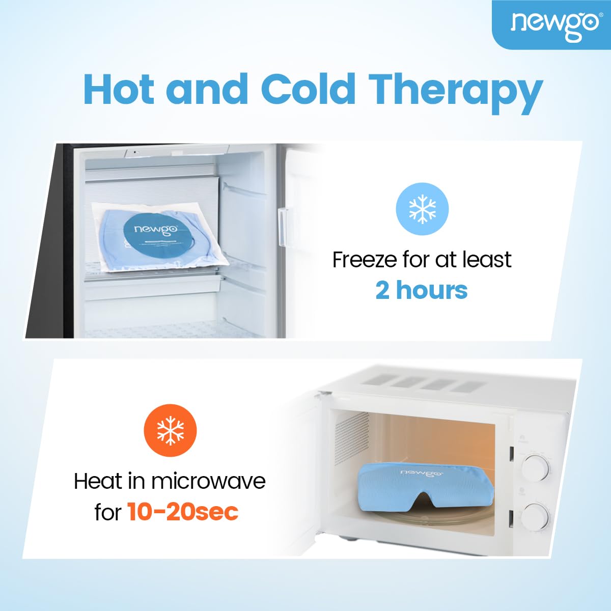 NEWGO Ice Pack Face Mask offers cooling and heating options for skincare routines.