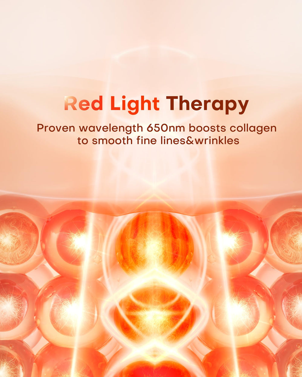 NEWKEY user applying red light mask for at-home skincare session.
