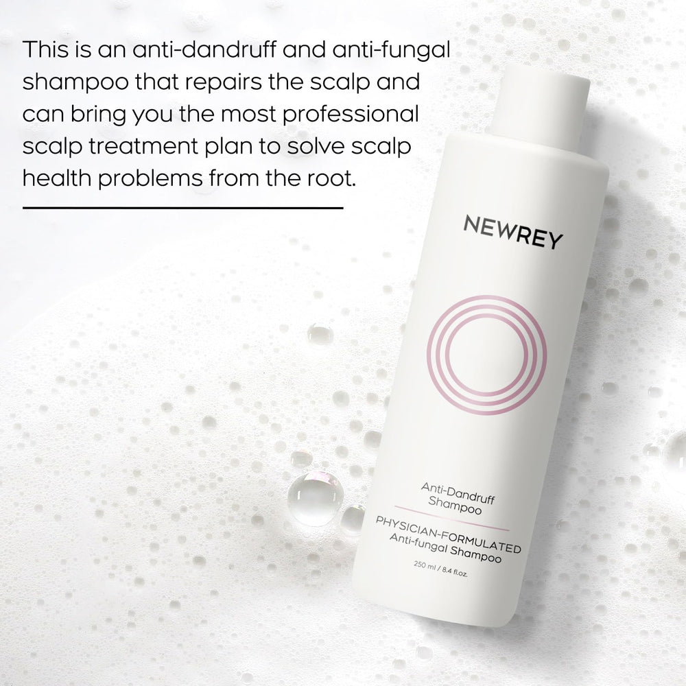 NEWREY dandruff-control pump bottle signals reliable anti-flake routine