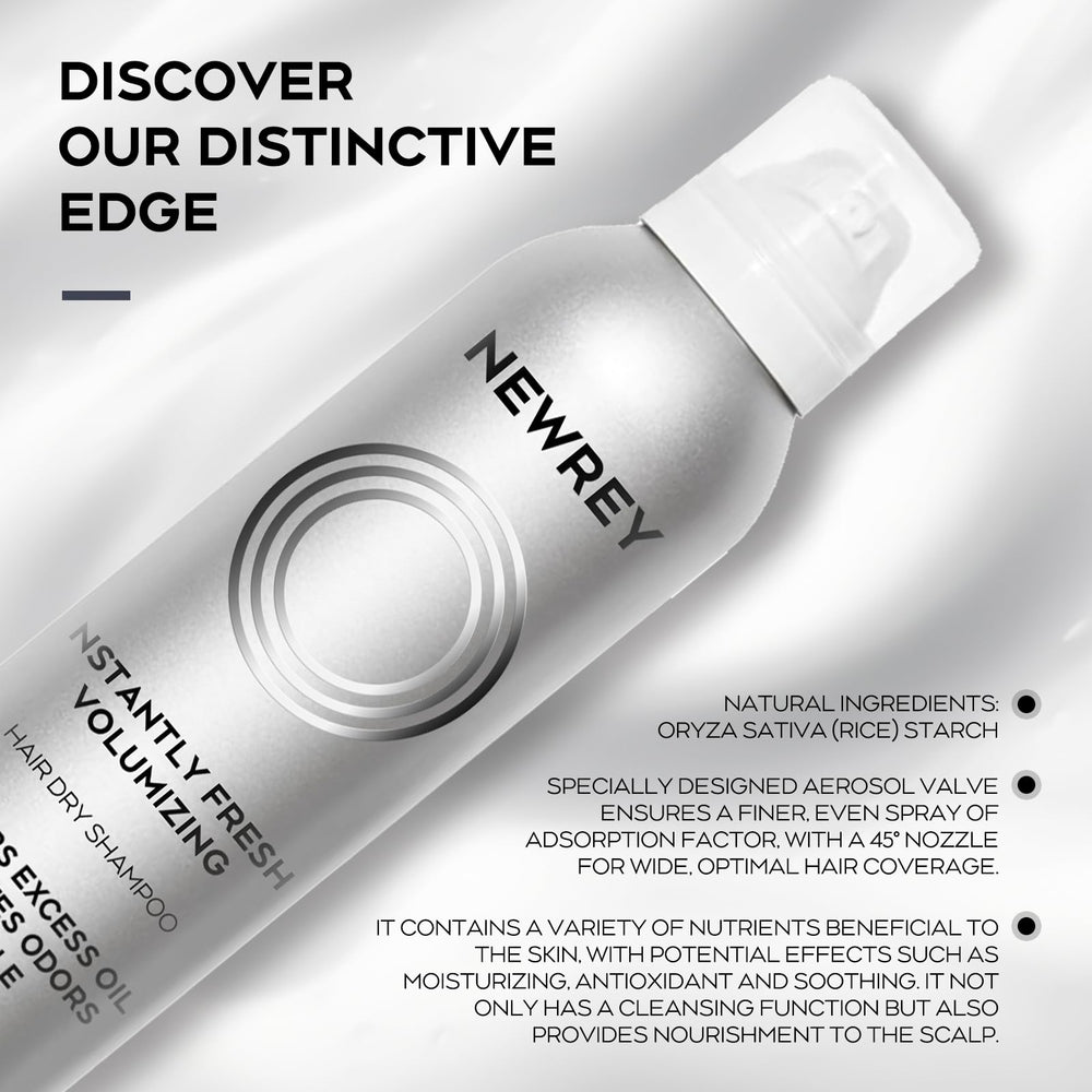 NEWREY Dry Shampoo Spray marine-nutrient-complex supports scalp nourishment and soothing feel.