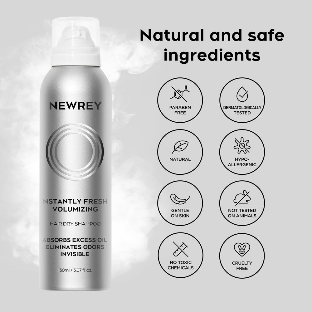 NEWREY Dry Shampoo Spray odor-elimination provides quick, fresh scent between washes.