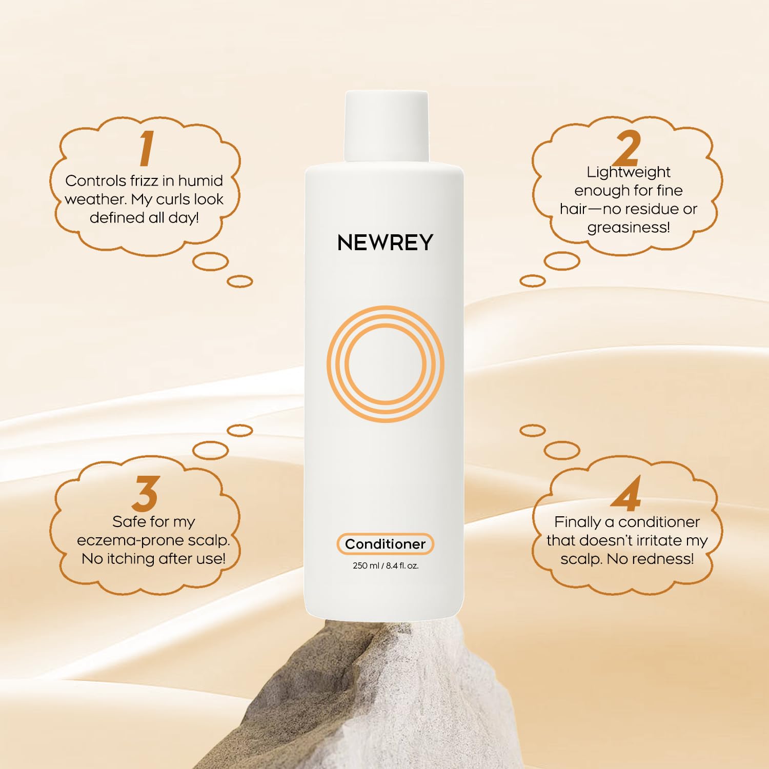NEWREY Hydrating Conditioner packaging-closeup shows balanced formula suitable for sensitive scalps