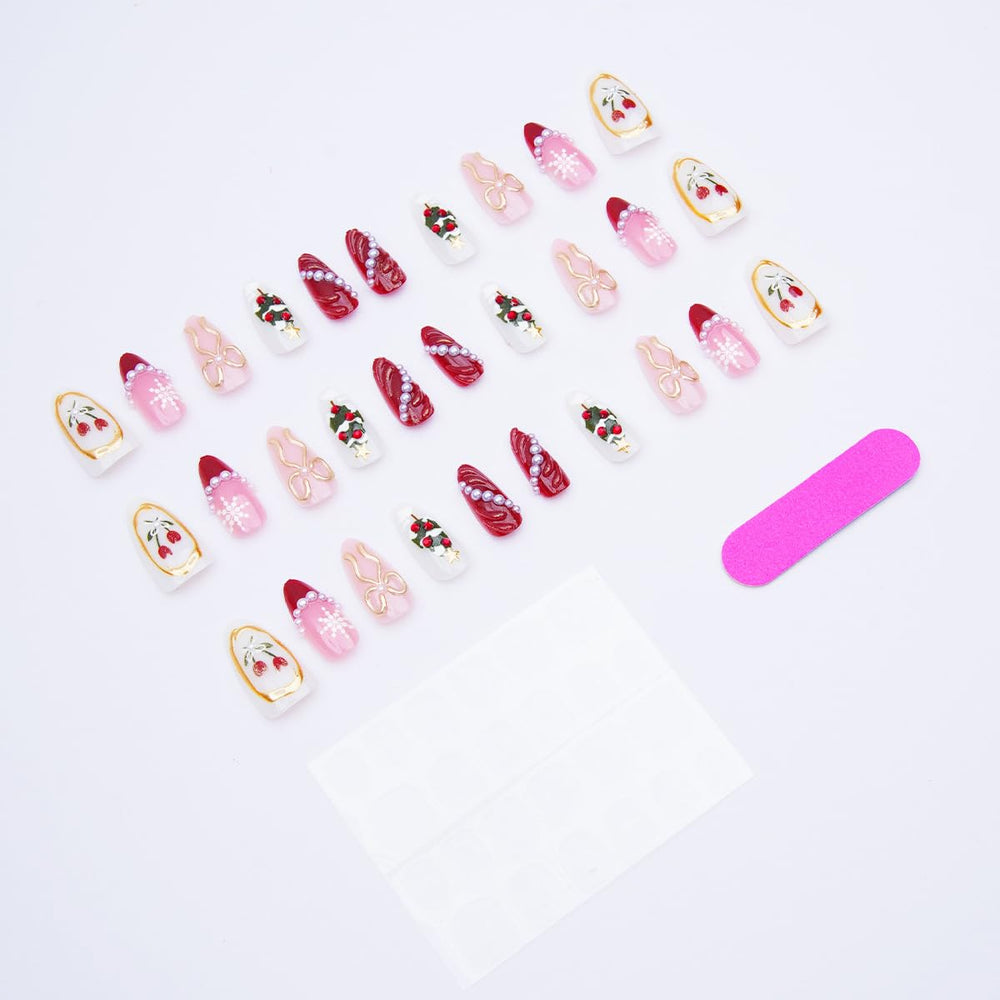 NewsPIED red French-tip nails showcased for seasonal events.