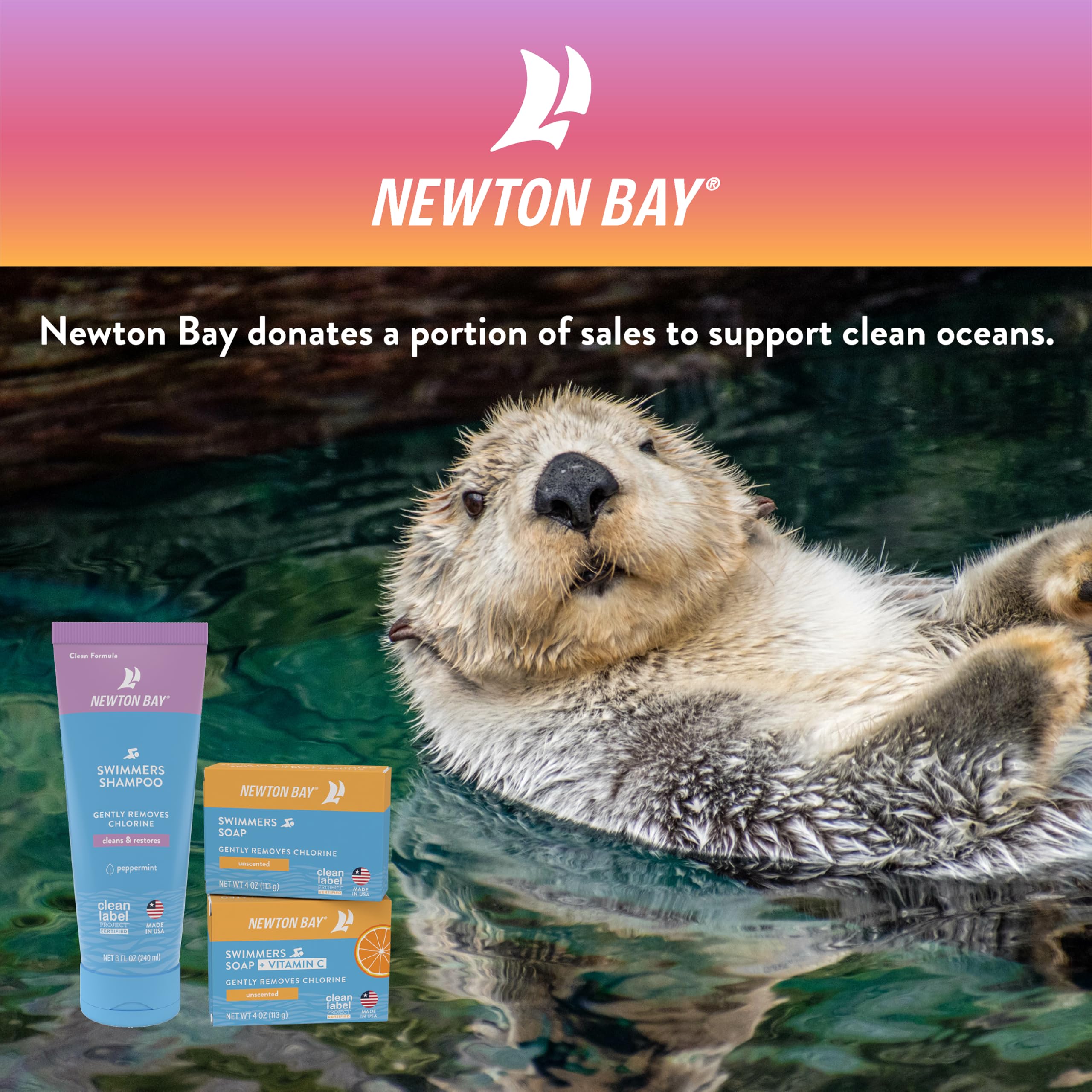 Newton Bay Swimmers Soap gift-ready packaging appeals as a thoughtful swimmer gift.