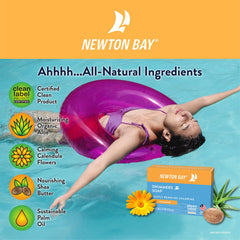 Newton Bay Swimmers Soap soothing lather moisturizes skin after chlorine exposure.