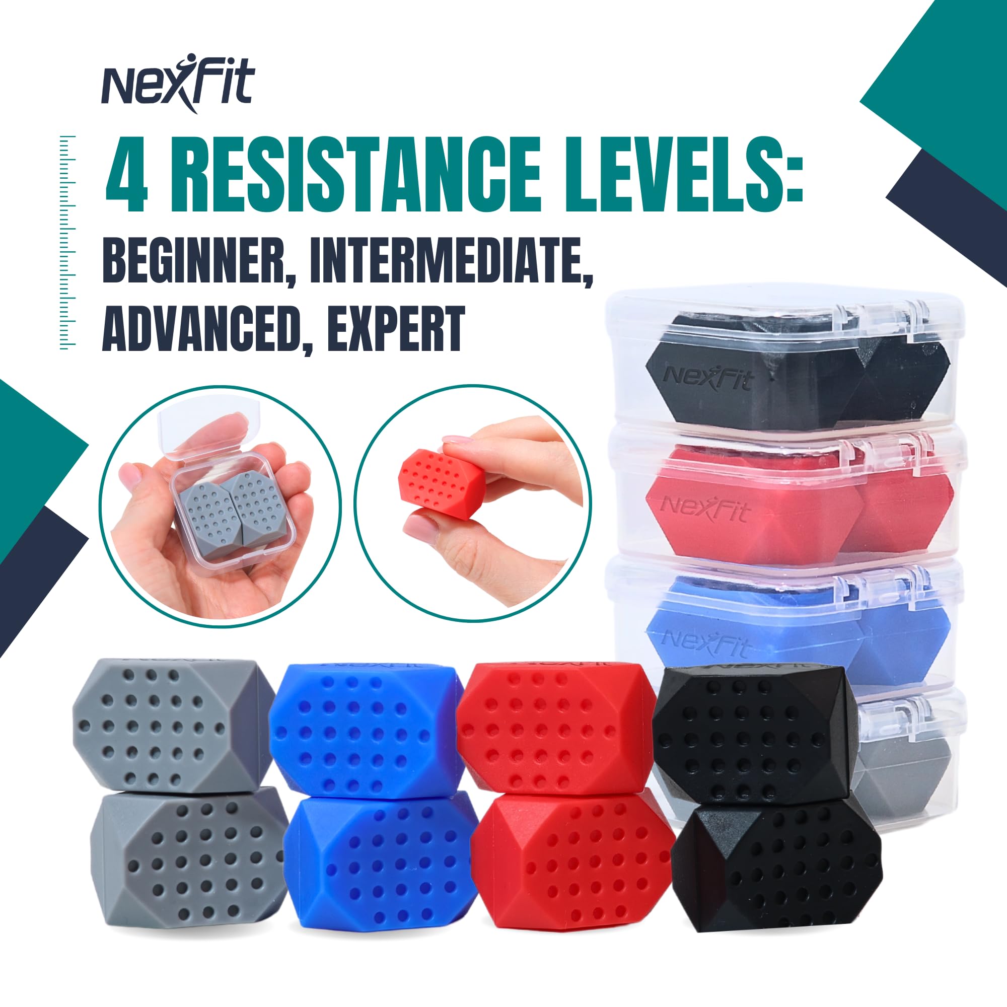 NexFit discreet-use at desk demonstrates portable jaw training during daily routines