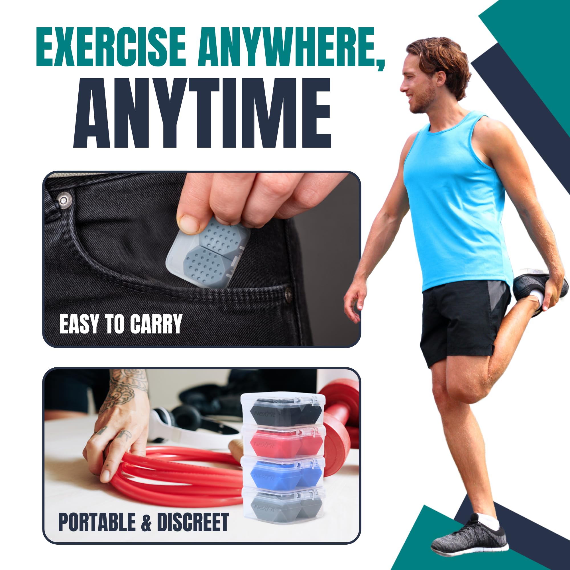 NexFit kit case open shows organized 8 piece set for on-the-go workouts