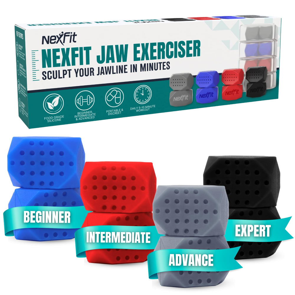NexFit jaw exerciser level 1 30lbs tablets for beginner jaw toning