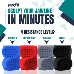 NexFit jaw exerciser level 2 40lbs tablets for mid-strength jawline definition