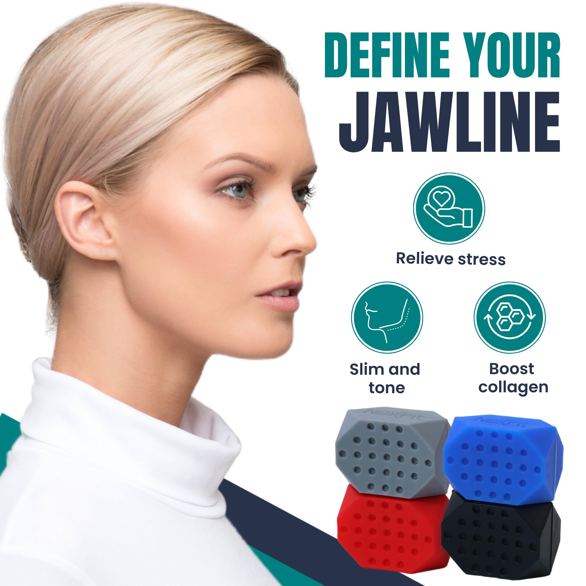 NexFit jaw exerciser level 4 60lbs tablets for advanced jaw training