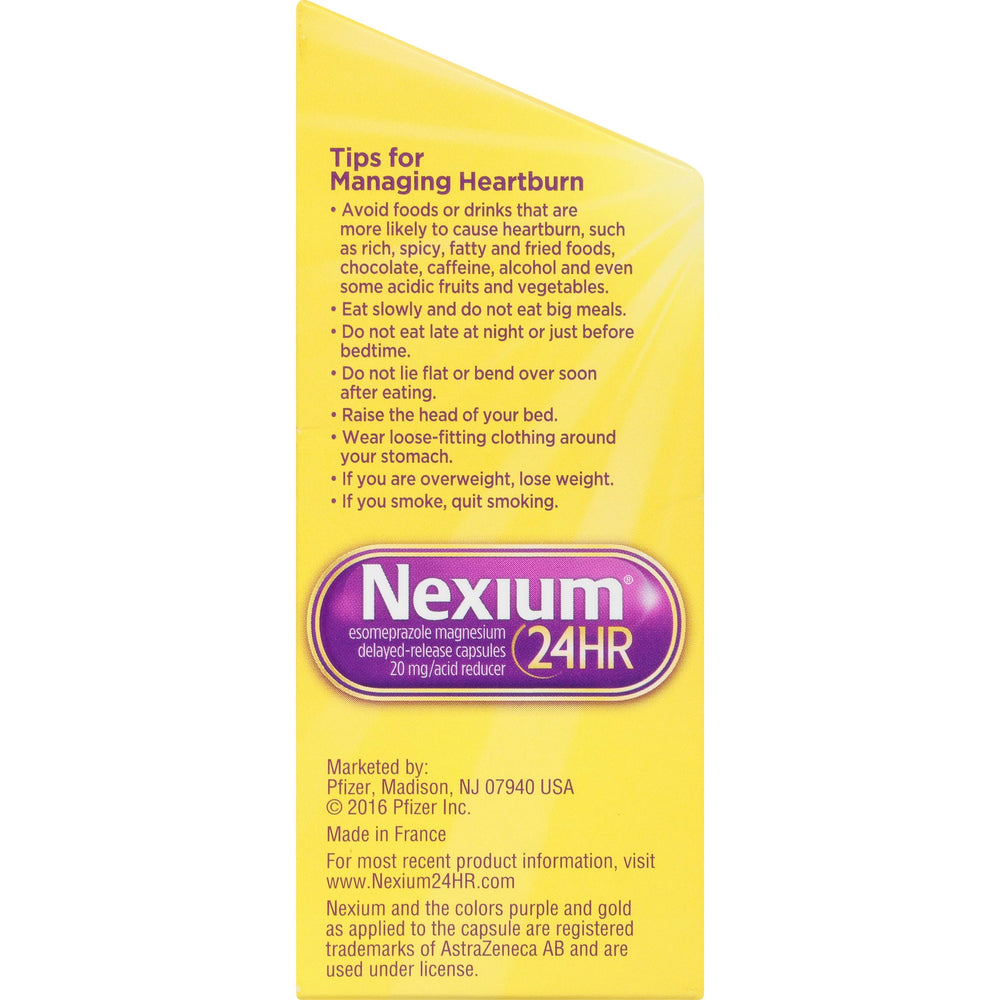 Nexium 24HR night-time use setup for evening protection.