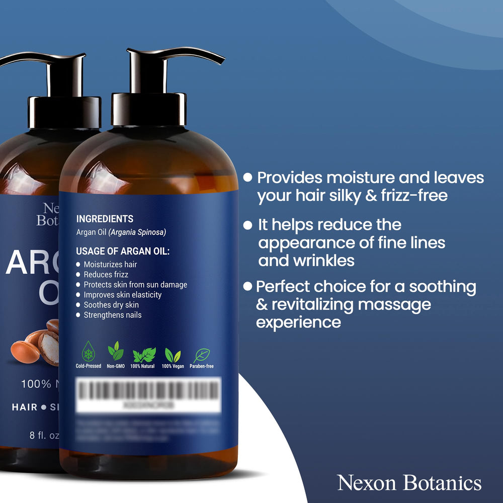 Nexon Botanics Argan Oil texture drop showing smooth non-greasy feel