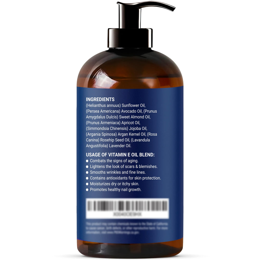Eco-friendly packaging of Nexon Botanics organic vitamin E oil blend is proudly made in the USA.