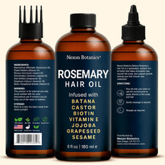 Nexon Botanics rosemary oil with batana and biotin ingredient close-up
