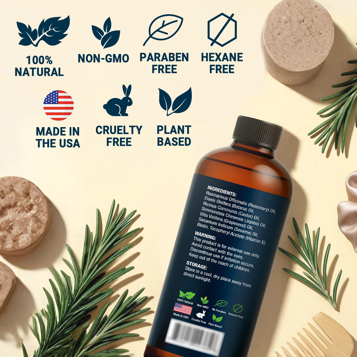 Nexon Botanics rosemary oil pre-shampoo-use scene showing routine