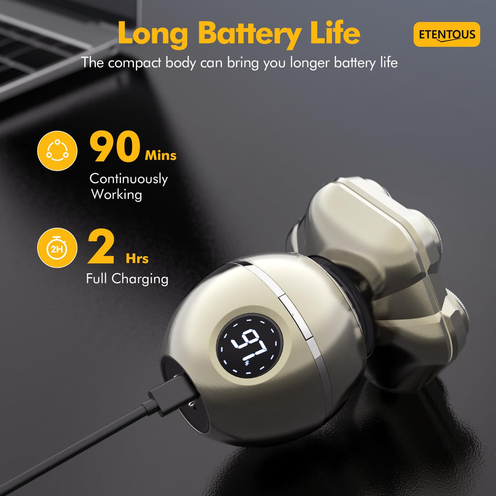 NEXT BEAUTY LED display shows battery level for at a glance readiness.
