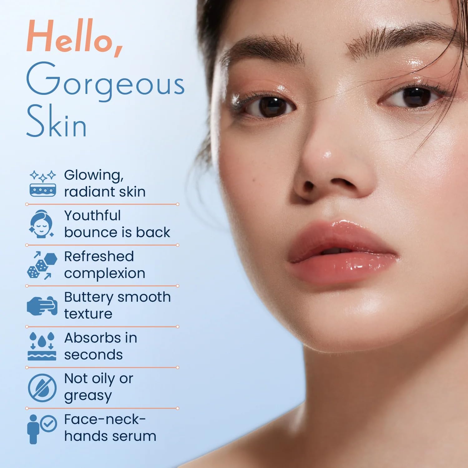 Next Leap Glow Serum cream texture showing quick-absorbing, non-greasy feel