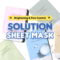 NEXTBEAU niacinamide sheet mask highlighting brightening and pore control potential.