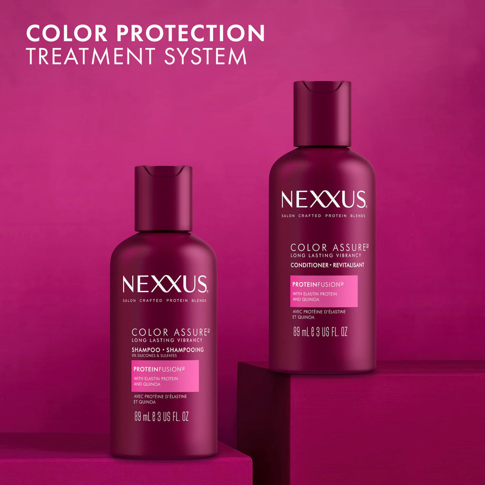 Nexxus Color Assure, fórmula sin siliconas para cabello suave y manejable.