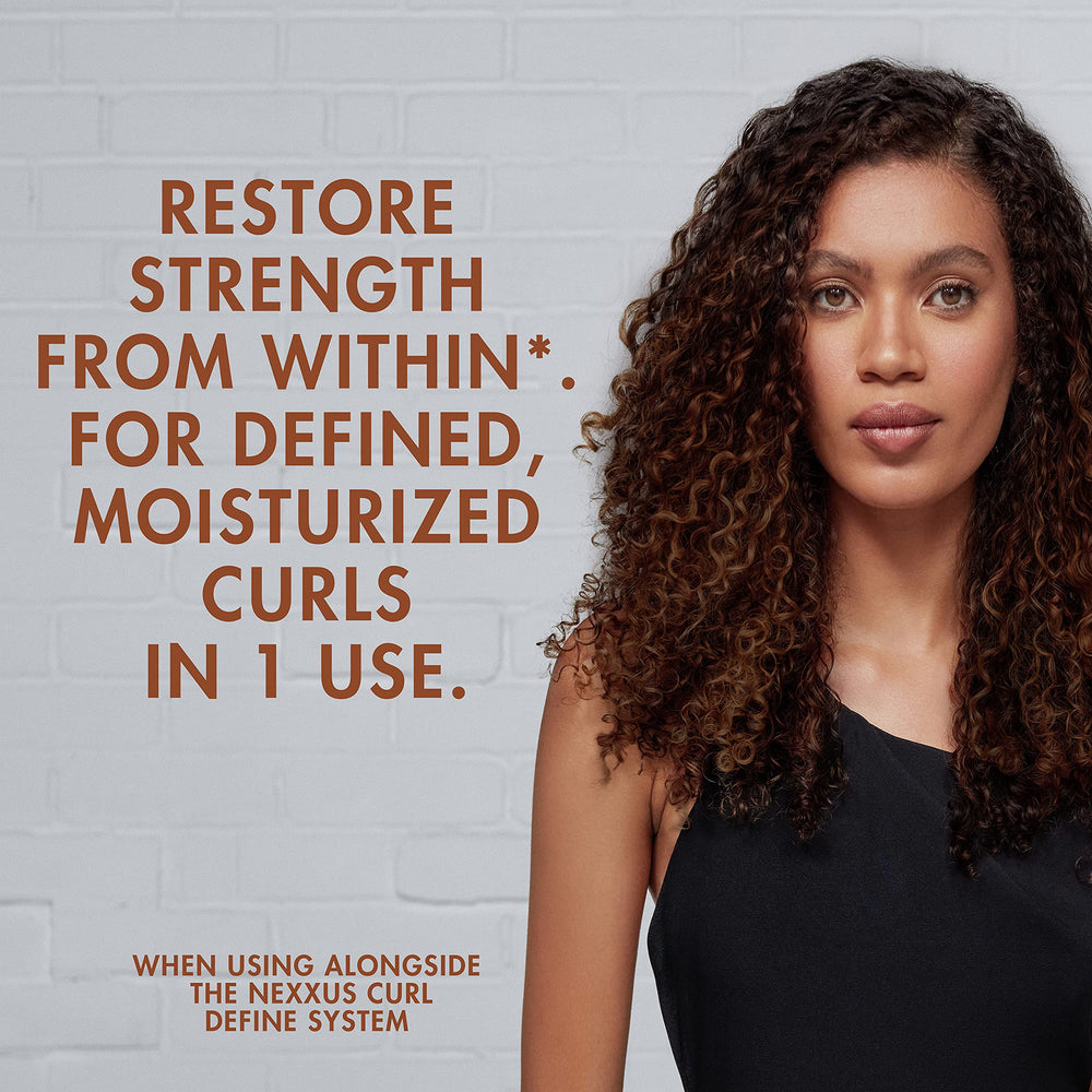 Nexxus Curl Define 8oz packaging on shelf for easy access.