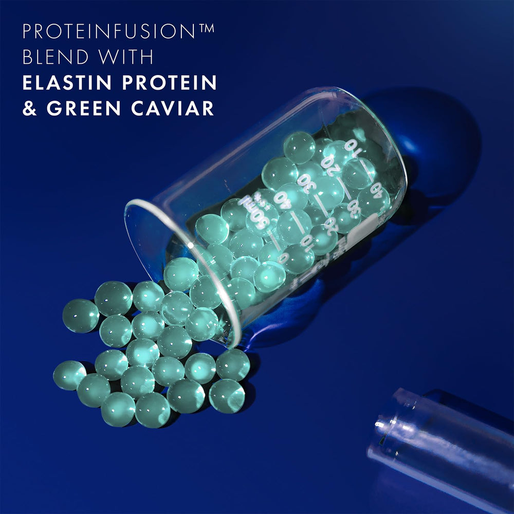 Nexxus elastin-protein and green caviar imagery suggesting nourishing formula.