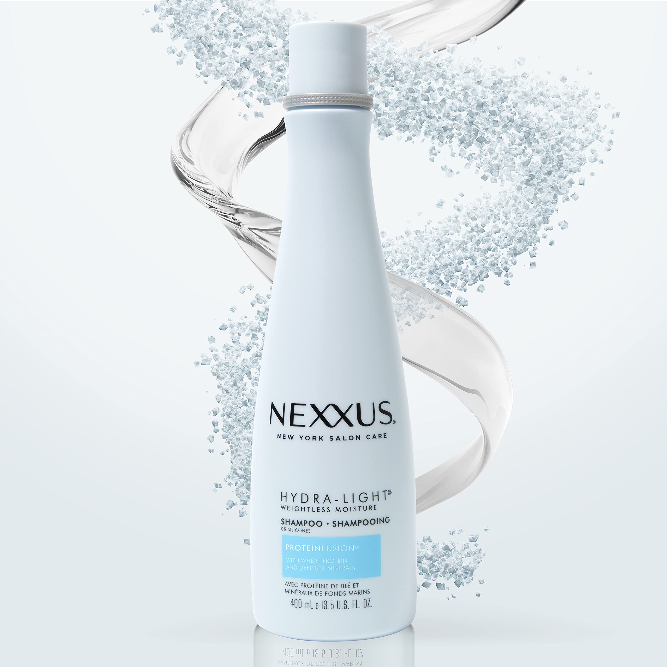 Nexxus Hydra-Light shampoo closeup label – premium formulation details